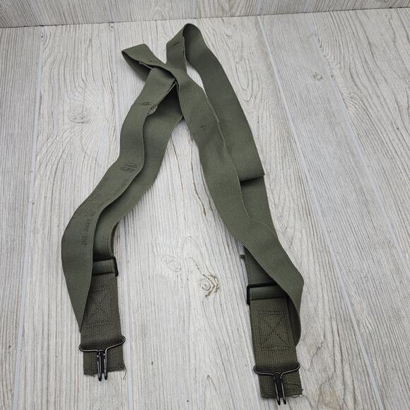 Other - Vintage US Army M-1950 Suspenders Korean War OD Green Canvas Military Gear 1952